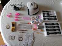 KIT conjunto pra fazer verniz gel +maquina REMOVER verniz a vapor novo