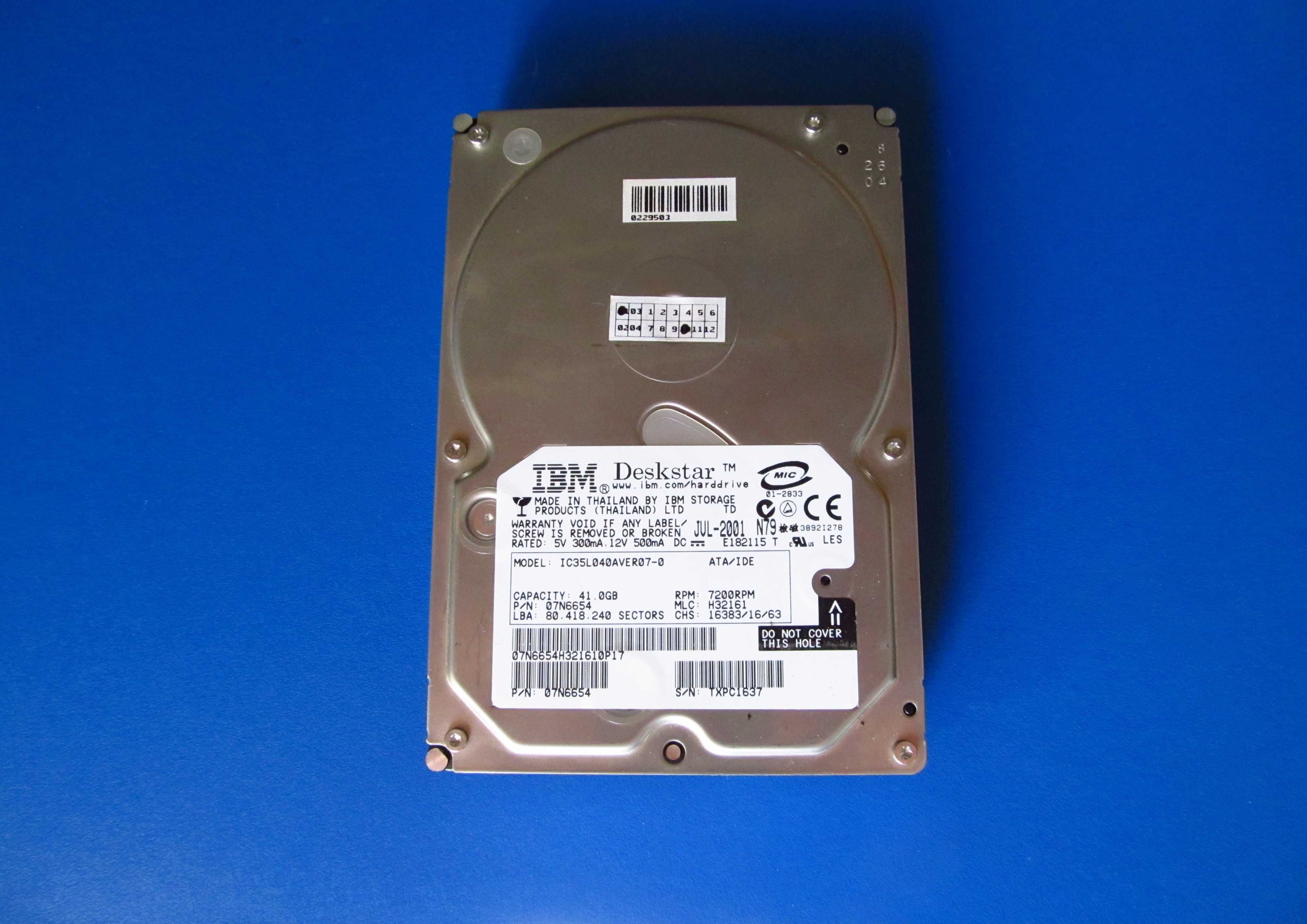 Жесткий диск IBM 41Gb. IC35L040AVER07-0 ATA/IDE 3,5"
