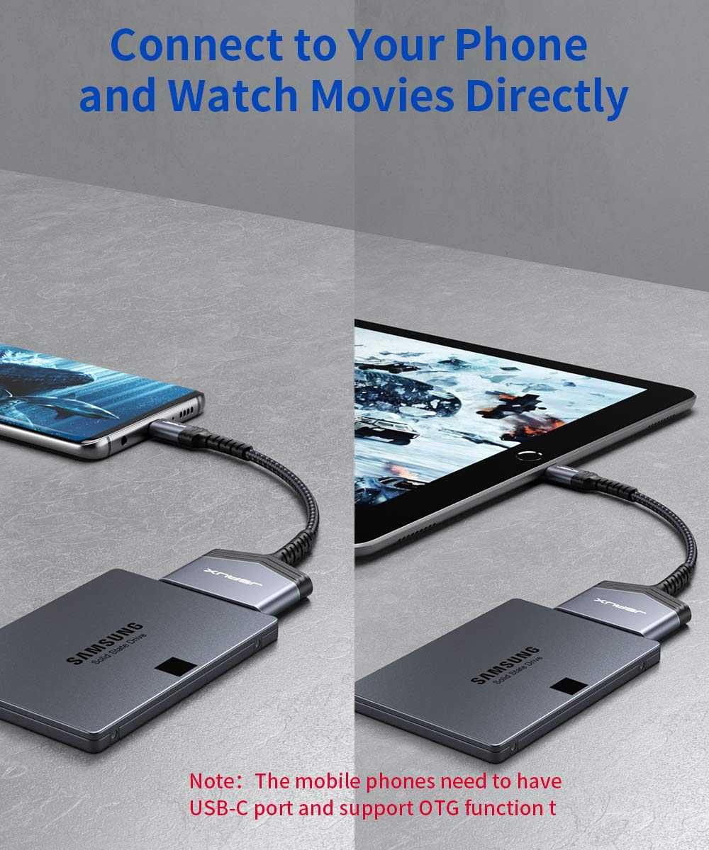 JSAUX Kabel SATA na USB C 3.1 do 2,5" SATA III adapter do dysków tward