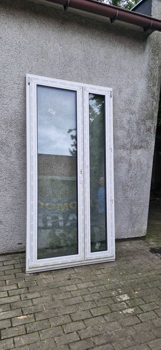Drzwi tarasowe balkonowe witryna 231x117cm antracyt