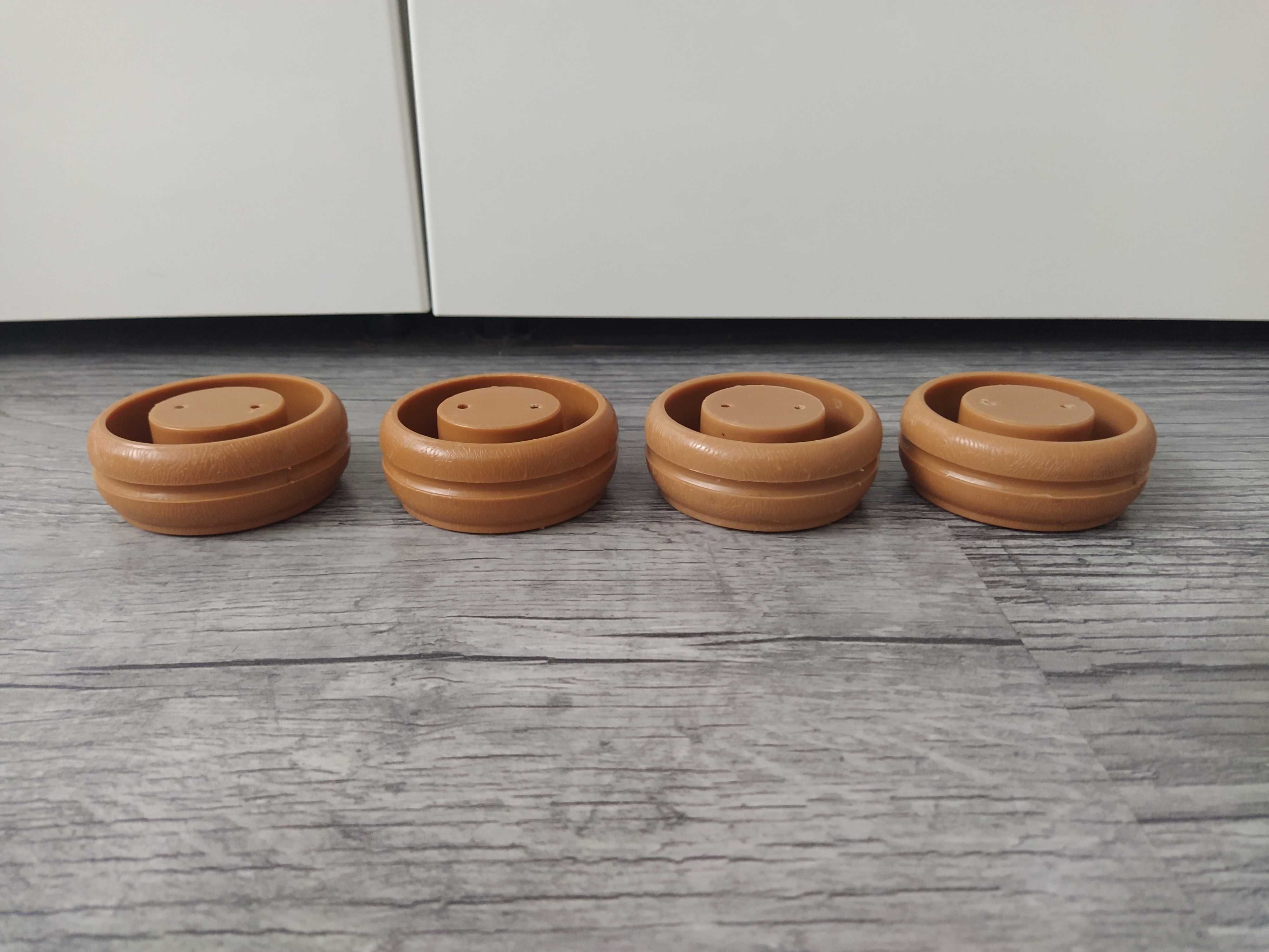 Noga stopka meblowa okrągła plastikowa brązowa x 4szt. 7,5cm 3cm