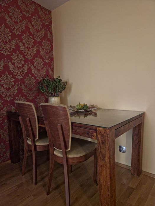 Komplet mebli Stół krzesła Stół Palisander z litego drewna + 4 krzes