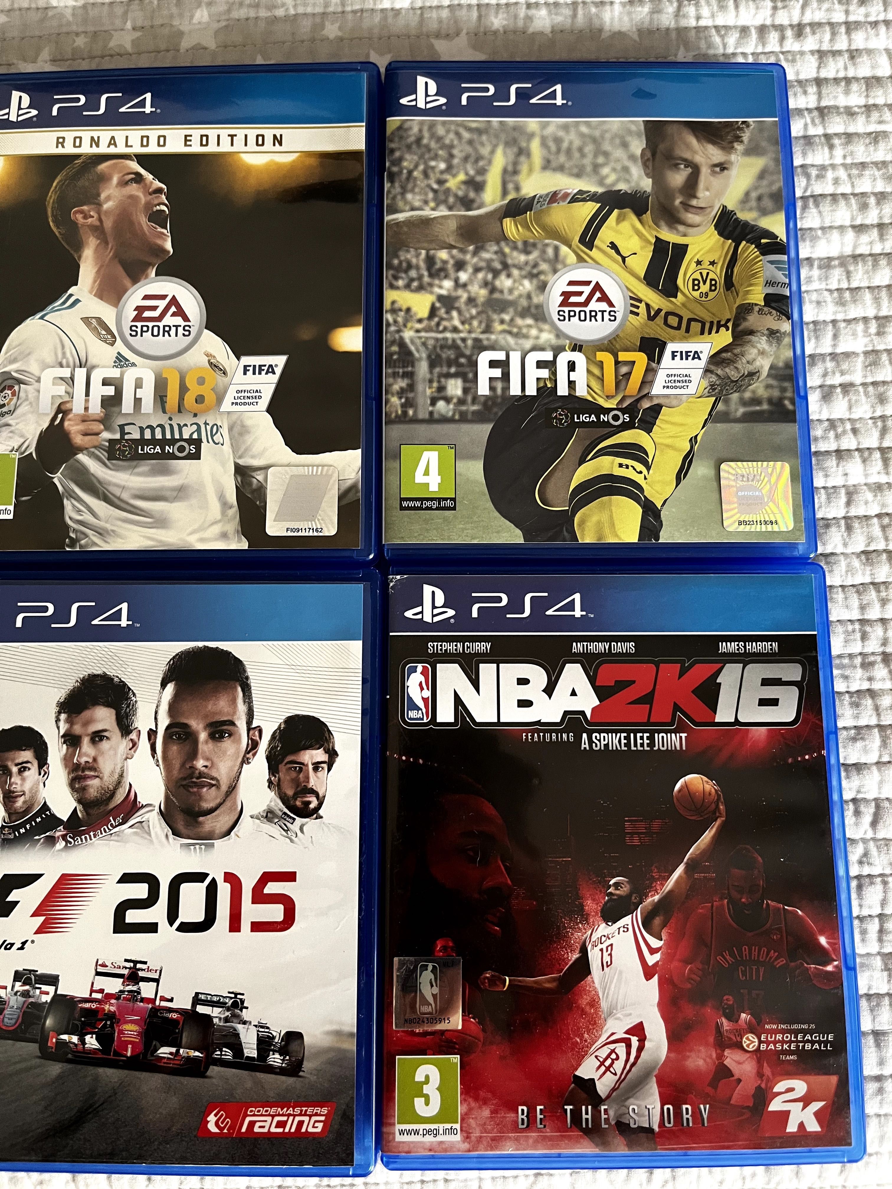 Videojogos PS4 (FIFA, NBA 2K e F1)