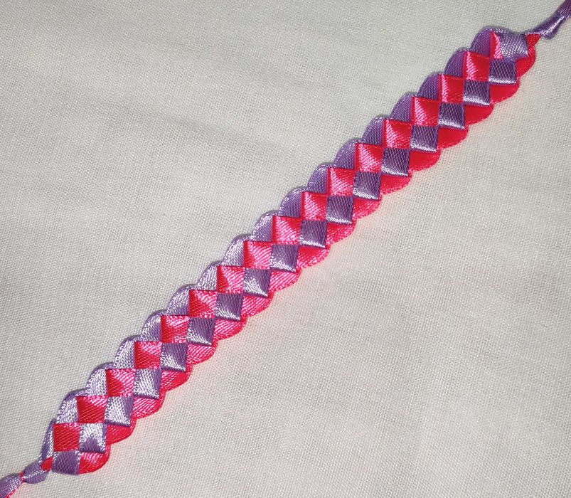 Bransoletka z satynowych wstążek Handmade