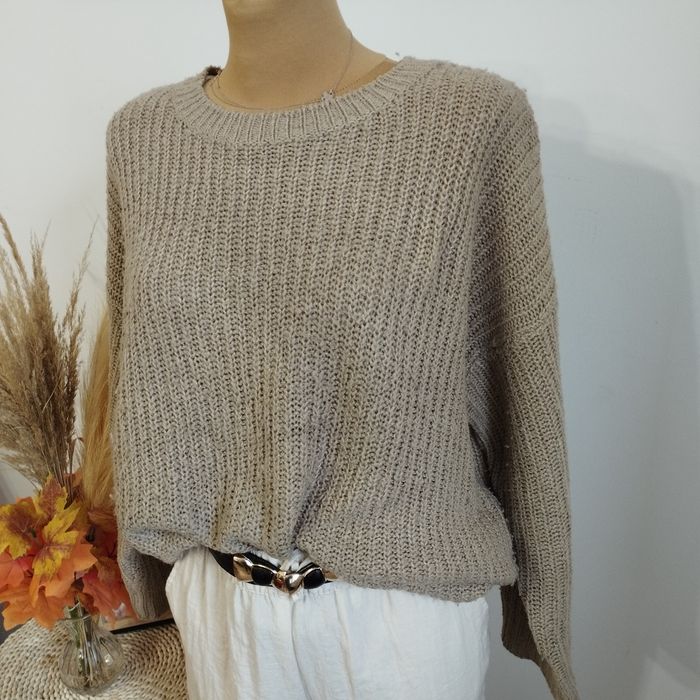 Beżowy sweter damski New Look M oversize ciepły jesień/zima