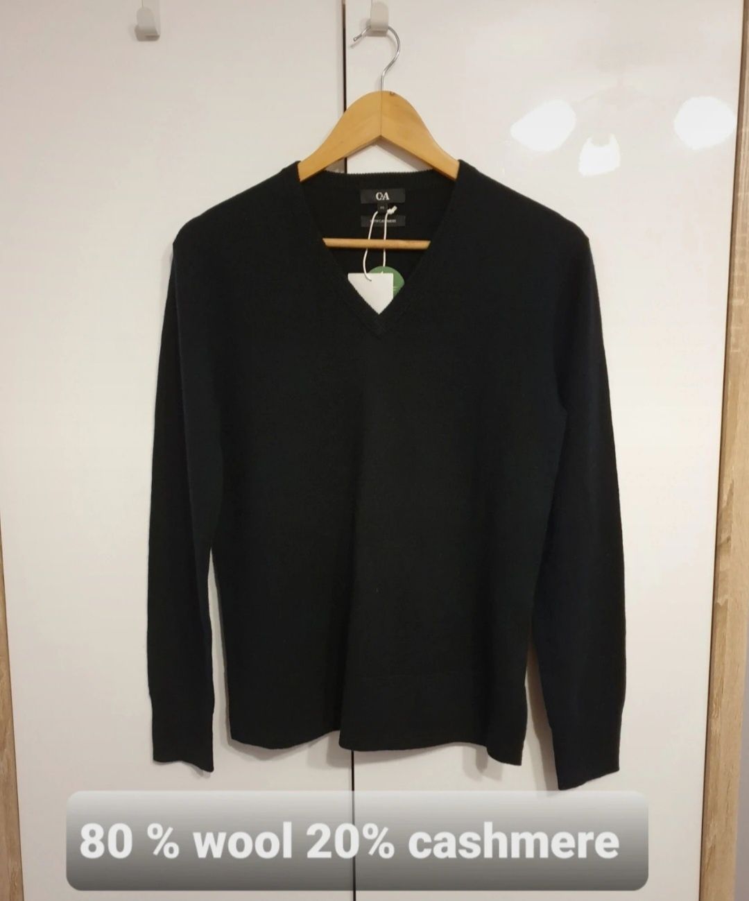 Damski sweter wełna z kaszmirem r. XS