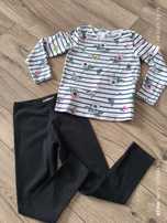 Zestaw dla dziewczynki 110/116 H&M bluzeczka i leginsy