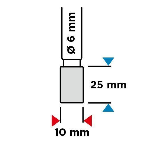 Frez Do Metalu Hm, Typ A (Walcowy), 10 X 25 Mm, Trzpień 6 X 45 Mm