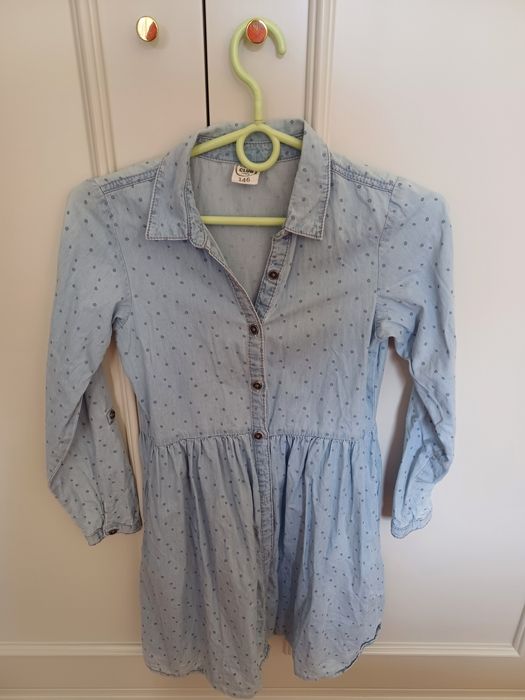 Zestaw sukienek i 2 bluzki dla dziewczynki rozmiar 140-146