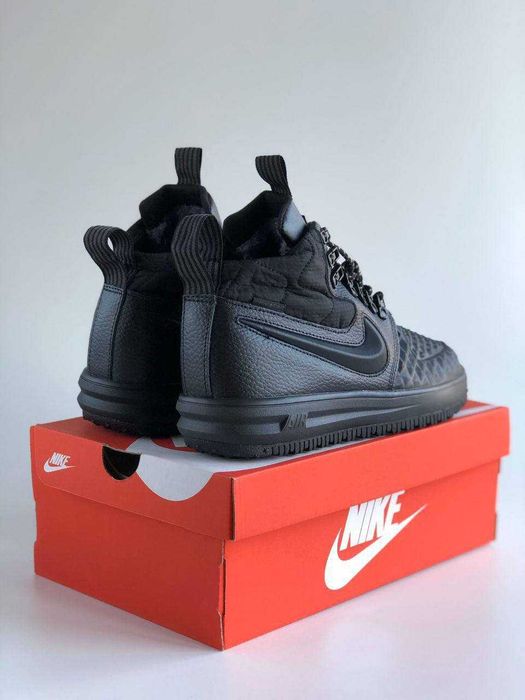 Мужские зимние кроссовки с мехом Nike Air Force LF1 Duckboot "Black"