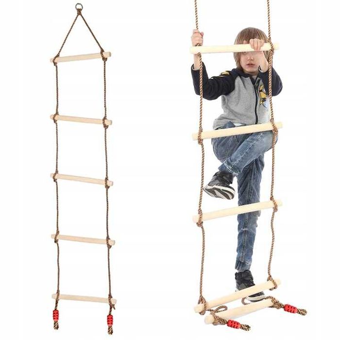 Drabinka Gimnastyczna huśtawka Sznurowa Ogrodowa Dla Dzieci lina 150cm