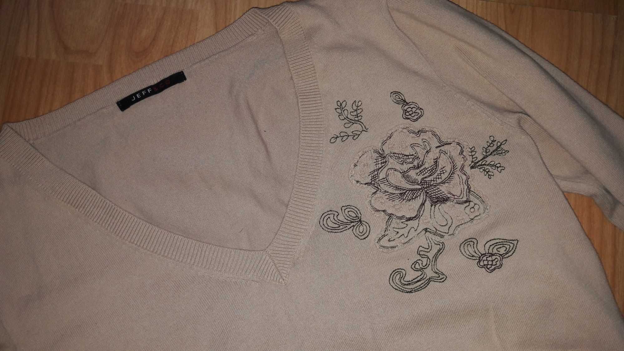 Krótki sweter crop top Jeff&co pudrowy róż M
