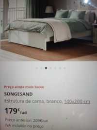 Cama casal,ikea mogno como nova