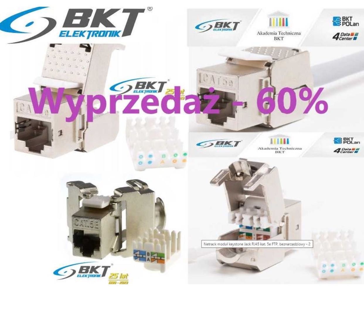 Moduł BKT RJ45 kat.5e, Ekranowany, Keystone, Beznarzędziowy