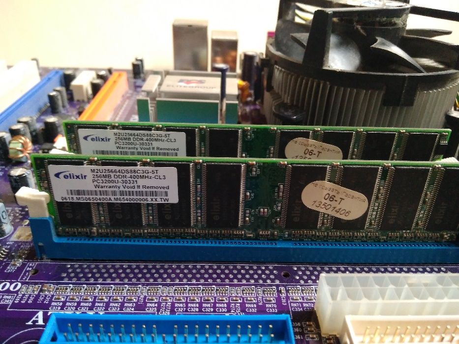 Плата ECS 915PL-A2 (LGA775) + Celeron D 2.66GHz/256/533 + 512MB RAM