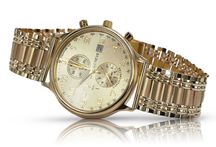 Męski zegarek z czerwonego złota 14k 585 Geneve mw005rdg&mbw006r K