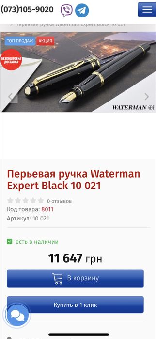 Ручка Waterman Expert Paris Перо