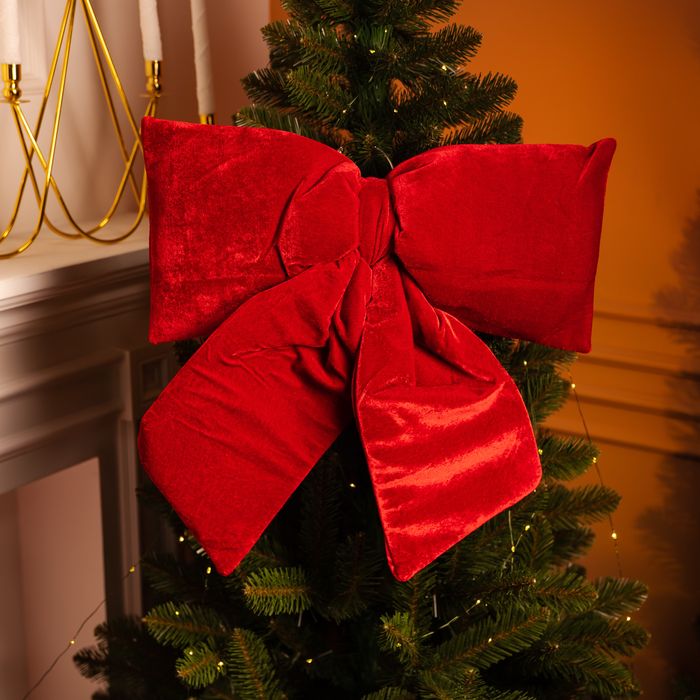 ‼️Ціна‼️ Бант новорічний оксамитовий 55*70 см, бордовий