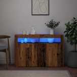 vidaXL Szafka z oświetleniem LED, stare drewno, 115,5x30x75 cm