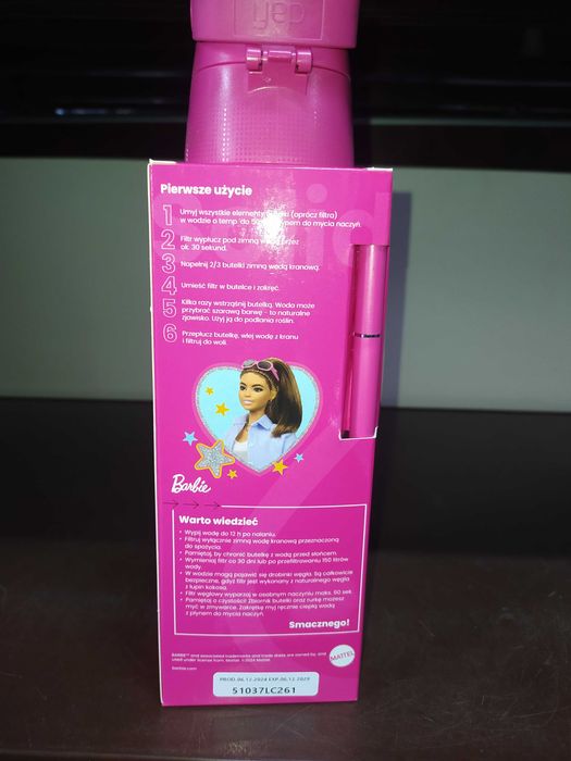 butelka filtrująca wodę dafi barbie różowa dziewczyn dziewczynek0m7