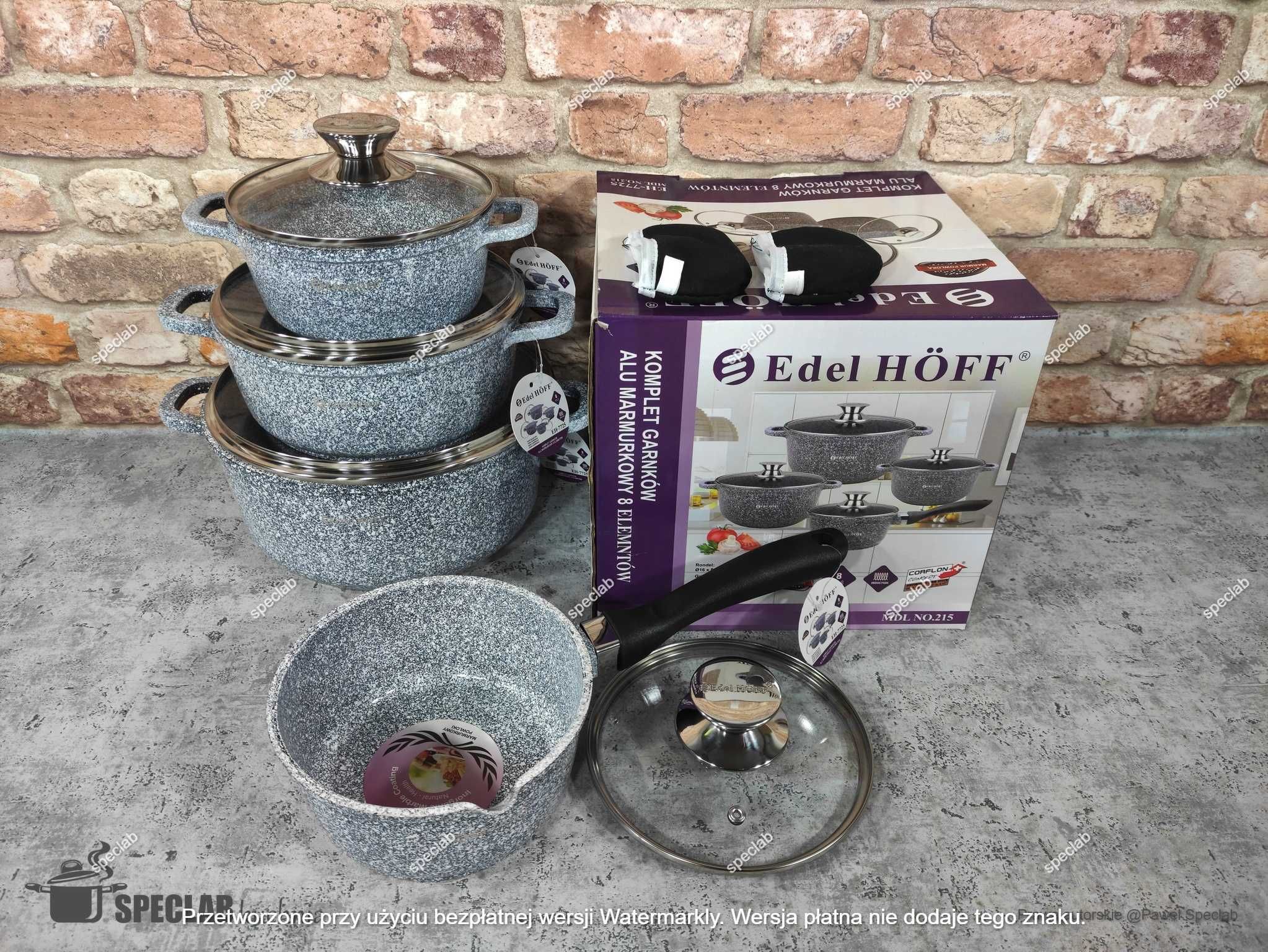 Zestaw Garnków EDELHOFF EH-7725. Gaz, indukcja, halogen