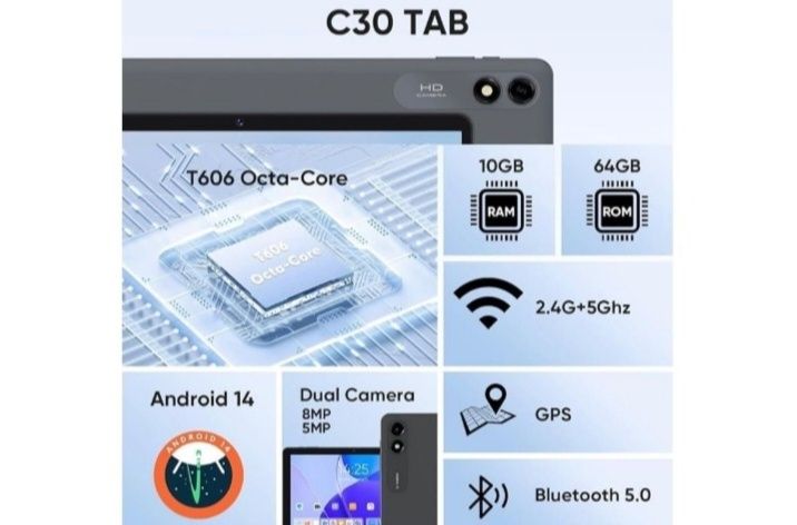Tablet Android 14 Nowy Czarny