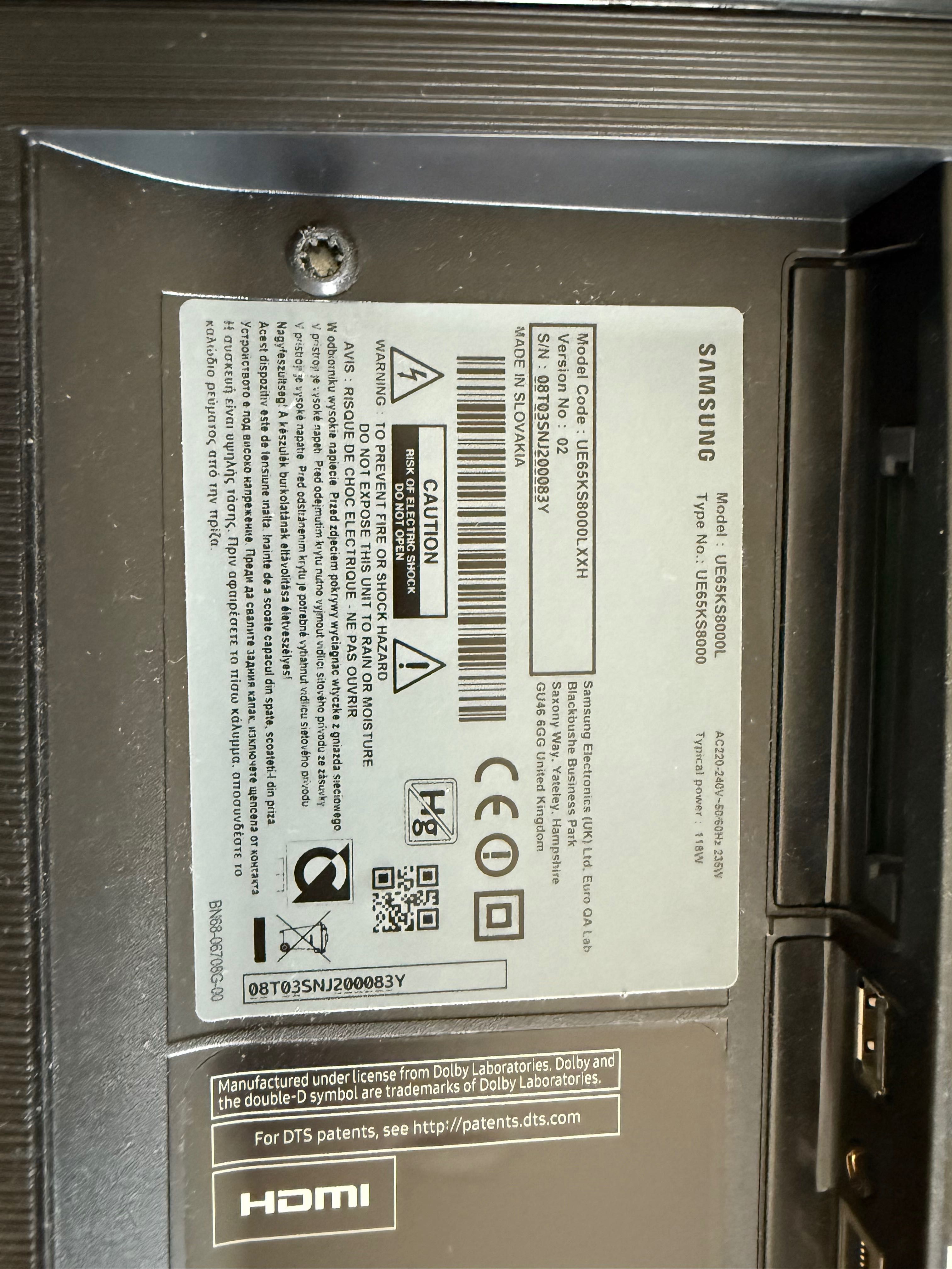 Telewizor Samsung 65 cali (UE65KS8000L) stan idealny