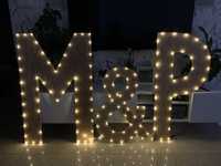 Podświetlane literki M&P na ślub/wesele