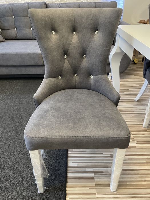 GLAMOUR komplet stół, 3 krzesła, kanapa