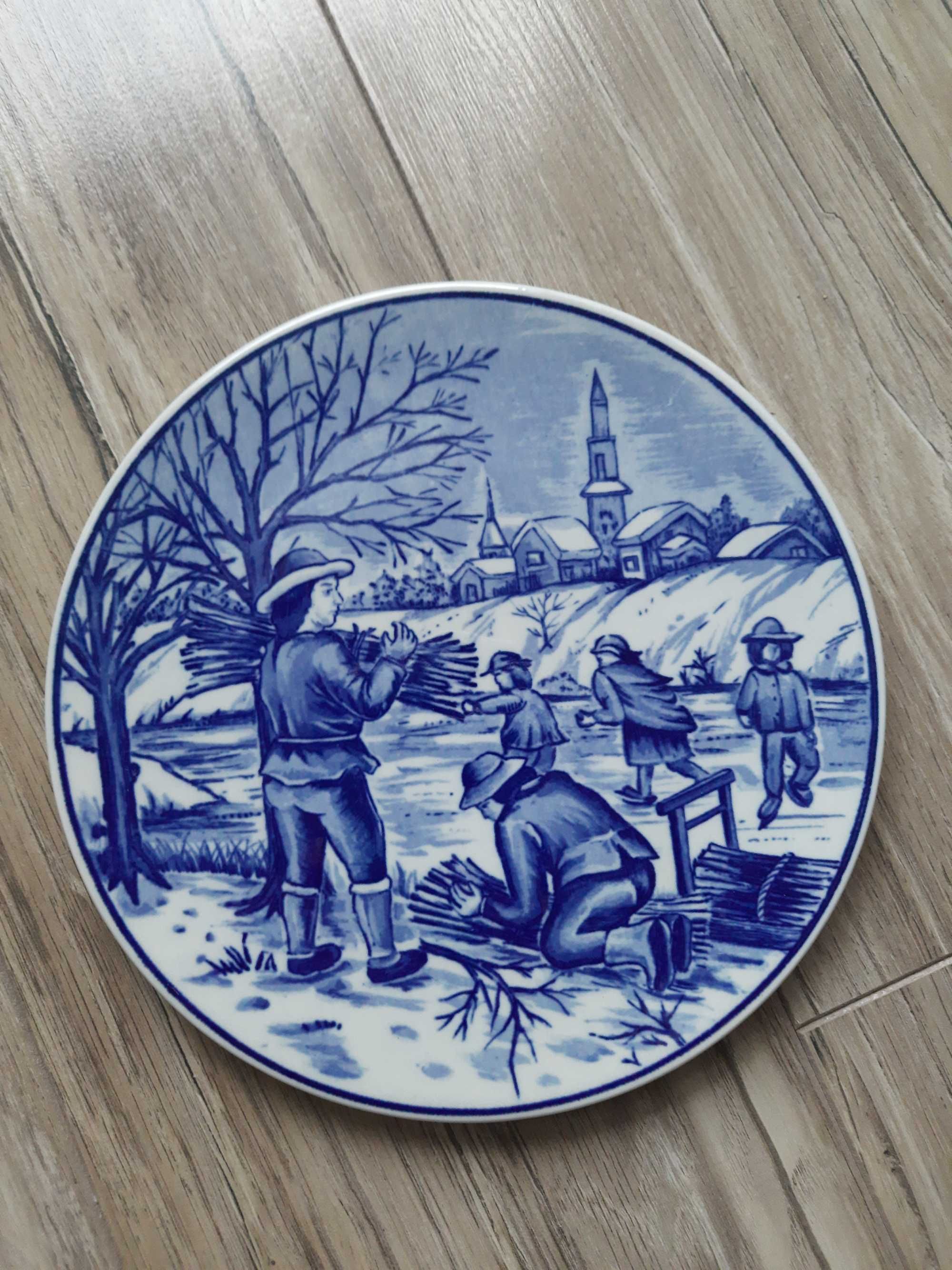 talerze Royal Delft Blauw, cztery pory roku