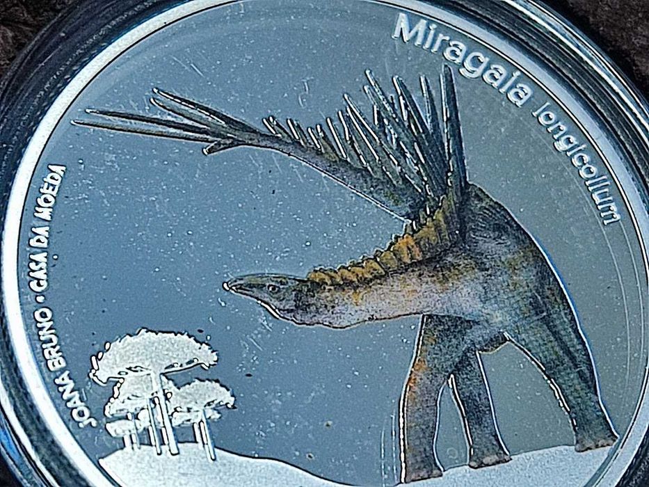 Moeda dinossauro Proof em prata 5€