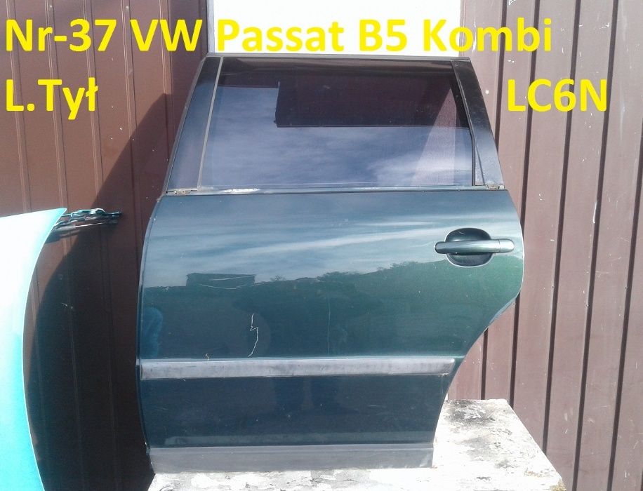 Drzwi Prawy Tył VW Passat B5 Kombi LC6N Szyba Klamka Listwa Zamek 3B0