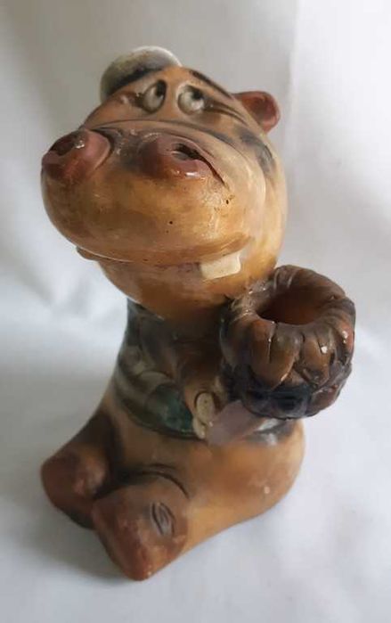 Винтажная статуэтка керамика Веселый Бегемот морячок 50-е годы