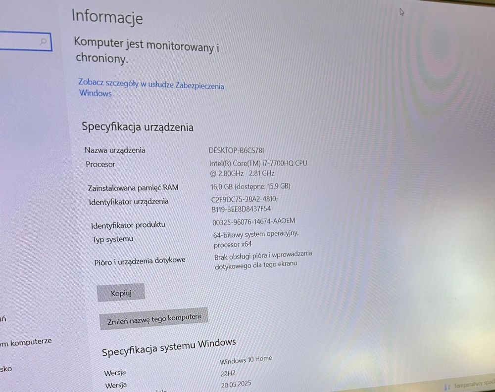 Laptop gamingowy Asus ROG GL553V