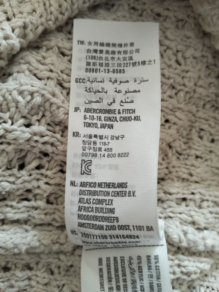 Szaro beżowy sweter; HOLLISTER; rozmiar XS