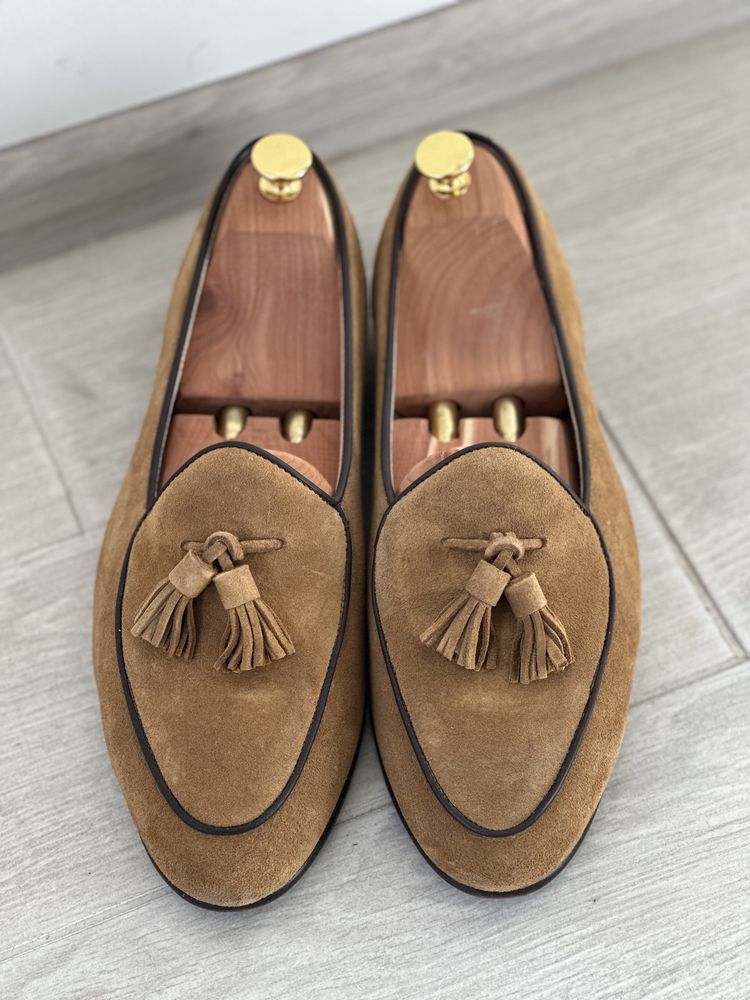 Мужские замшевые коричневые туфли лоферы loafers Berwick 1707 UK9 EU43