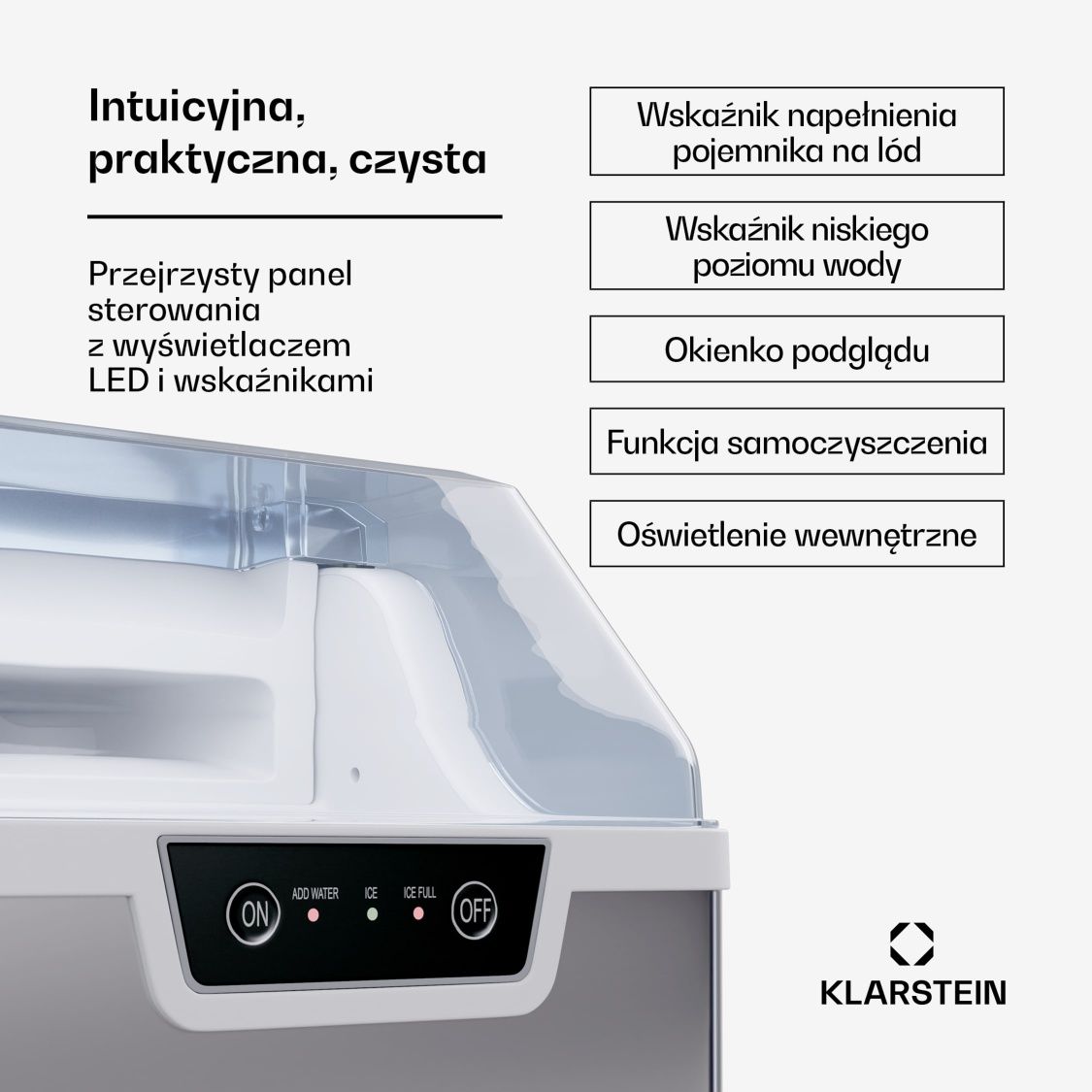 Kostkarka Maszyna do lodu Granulatu Klarstein Wallberg Nugget 12kg/24h