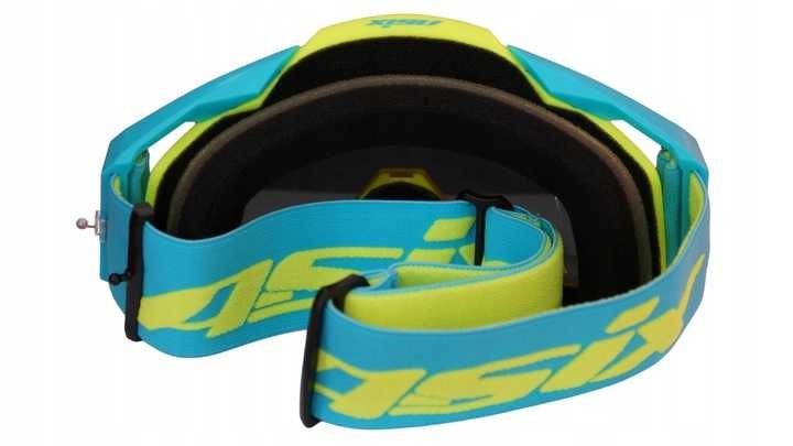 GOGLE Cross Quad ATV Niebieskie LUSTRO Etui Microfibra