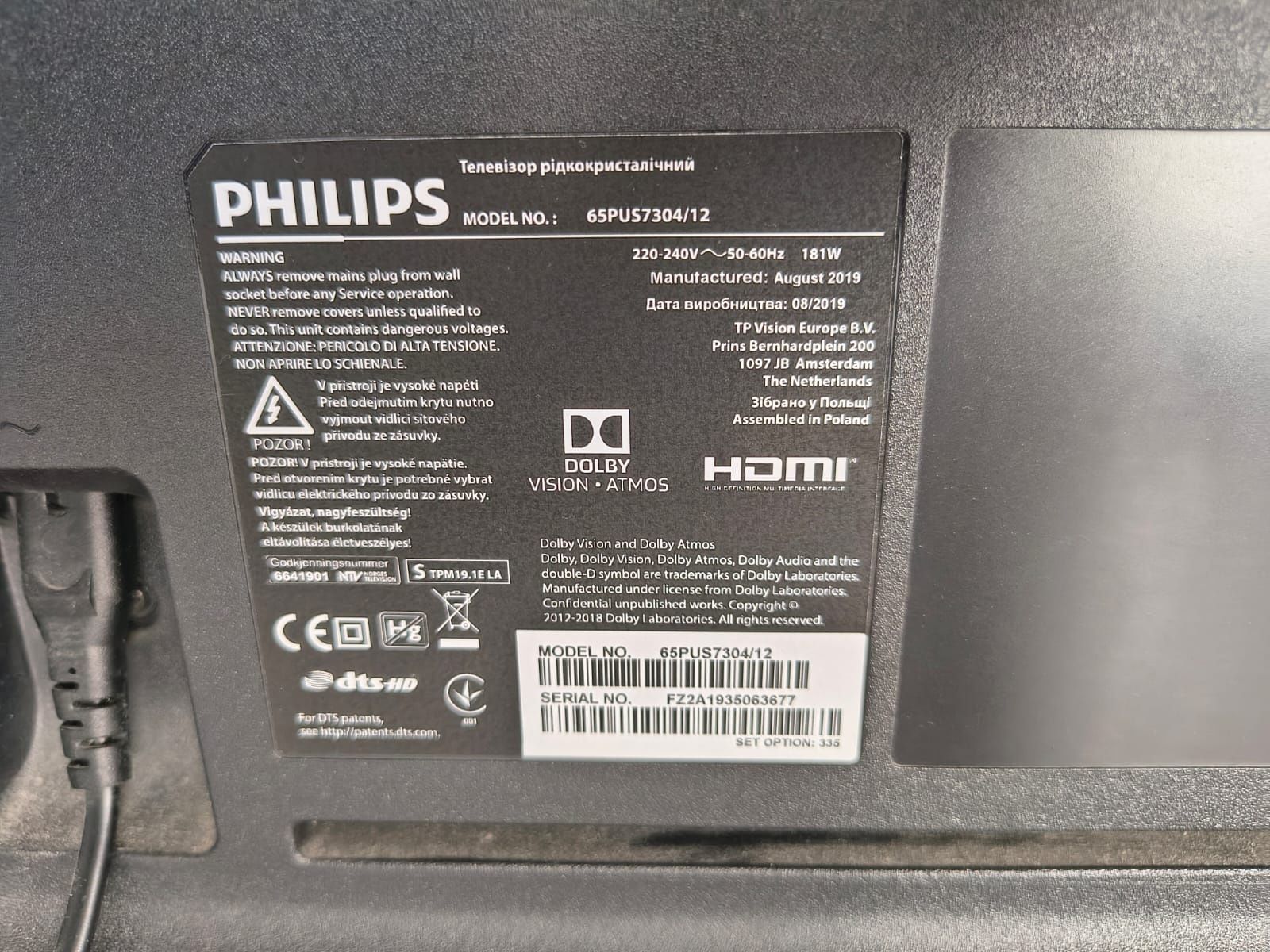 Philips pus7304/12 65cali