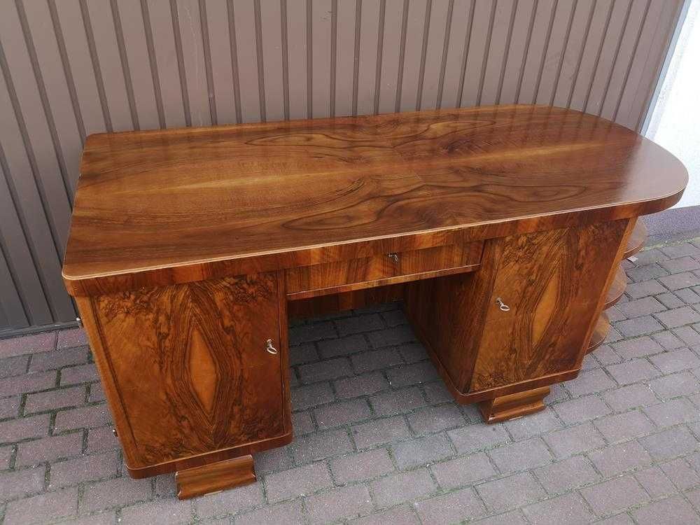 Biurko ART-DECO Unikat Orzech Zgrabne Stare Antyk Po Renowacji.