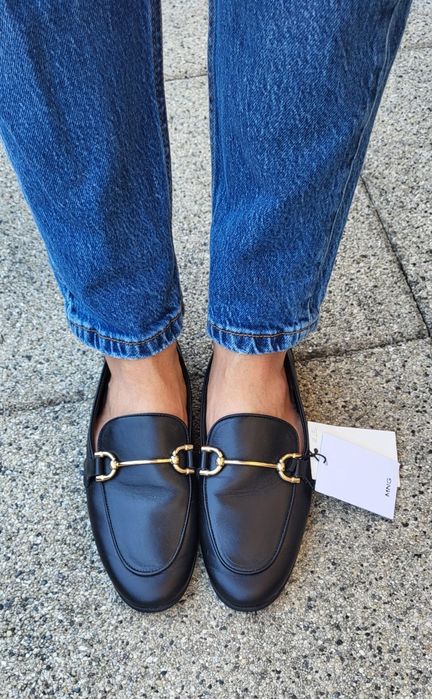 Loafersy skórzane Mango