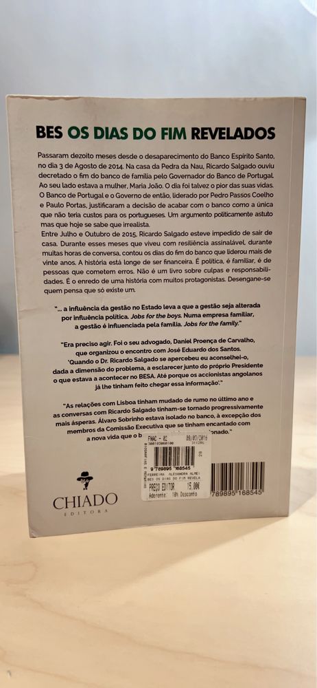 Livro “Os dias do fim” sobre queda do BES