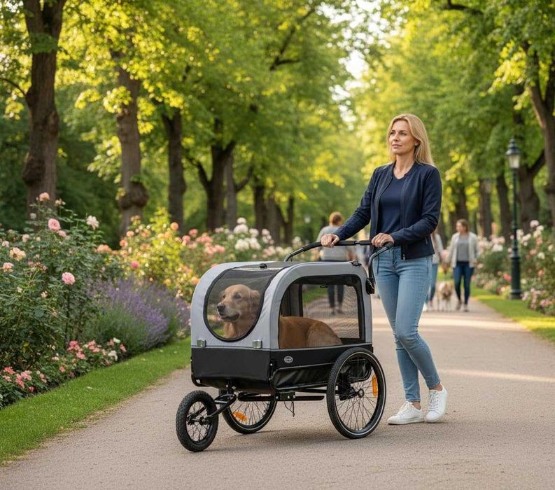 Przyczepka rowerowa dla zwierząt 2w1 CXWXC z amortyzatorem, do 40 kg