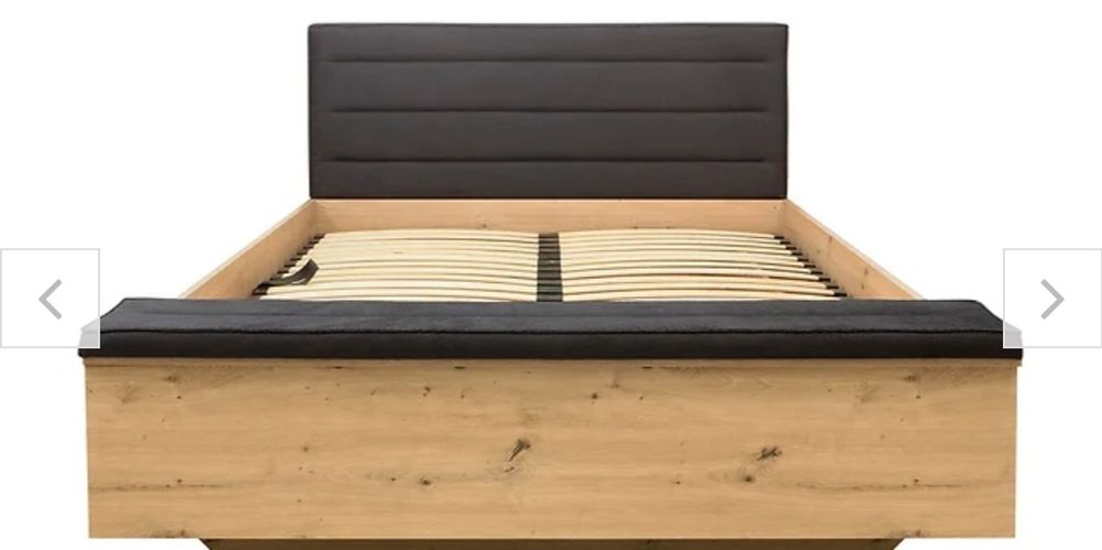 łóżko Ostia 160x200 ze stelażem i pojemnikiem dąb artisan LED BRW