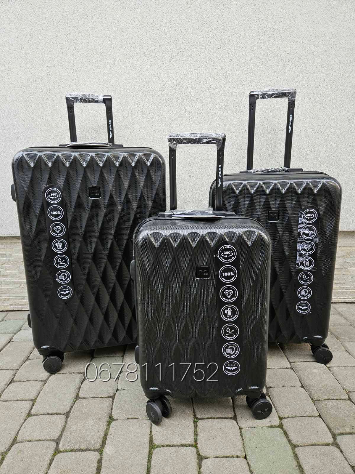 WINGS PC190 Польща комплект S/M/L валізи чемоданы сумки на колесах