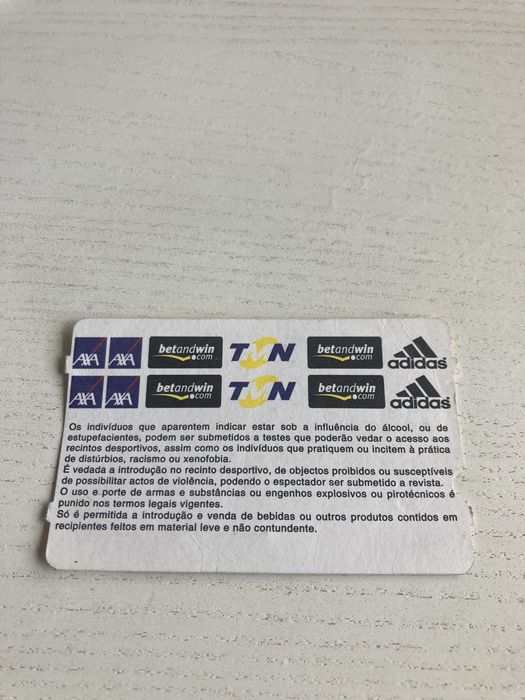 Bilhete Benfica x Porto Super Liga 2005/06 colecionadores