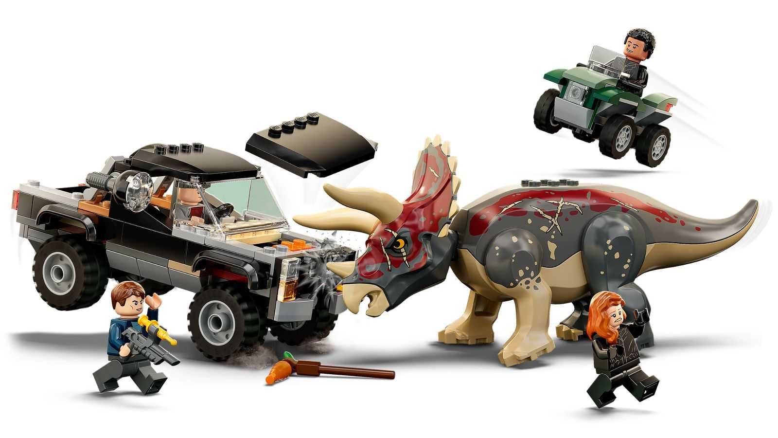 LEGO 76950 Jurassic World - Triceratops i zasadzka z pick-upem