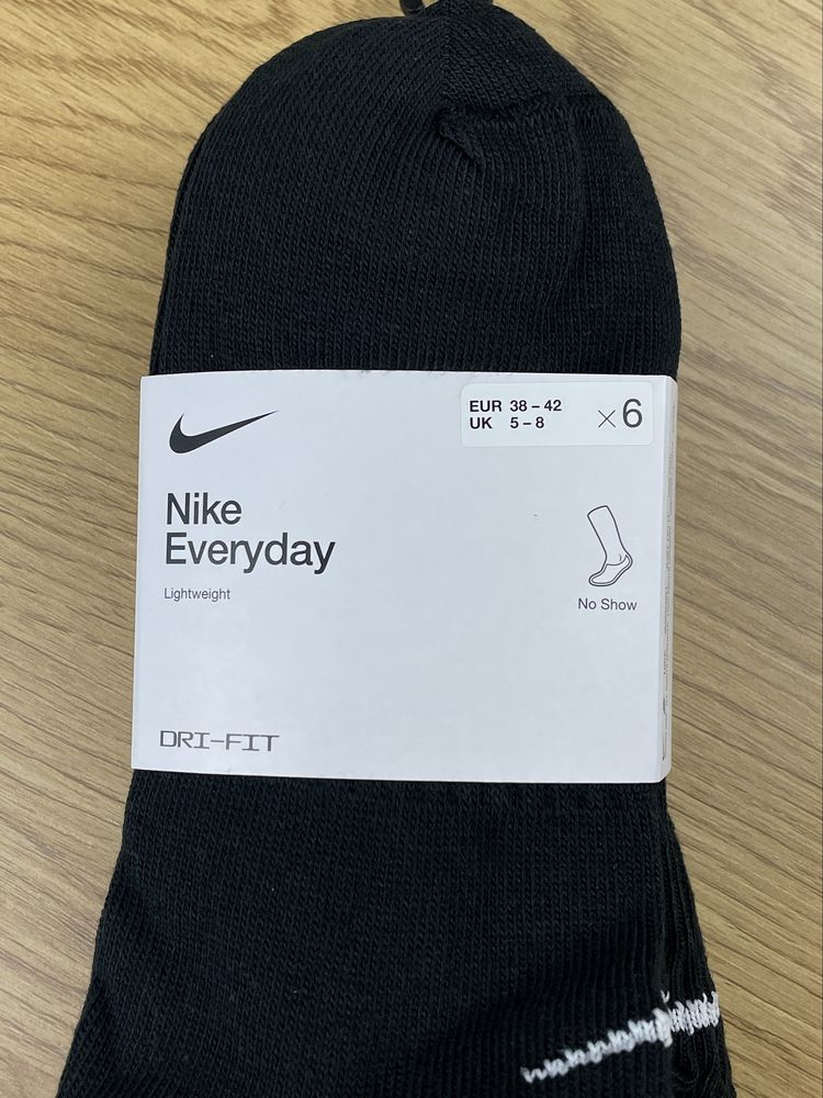 Шкарпетки Nike Everyday No-Show (EU 34-42) оригінал чорні SX7679-010