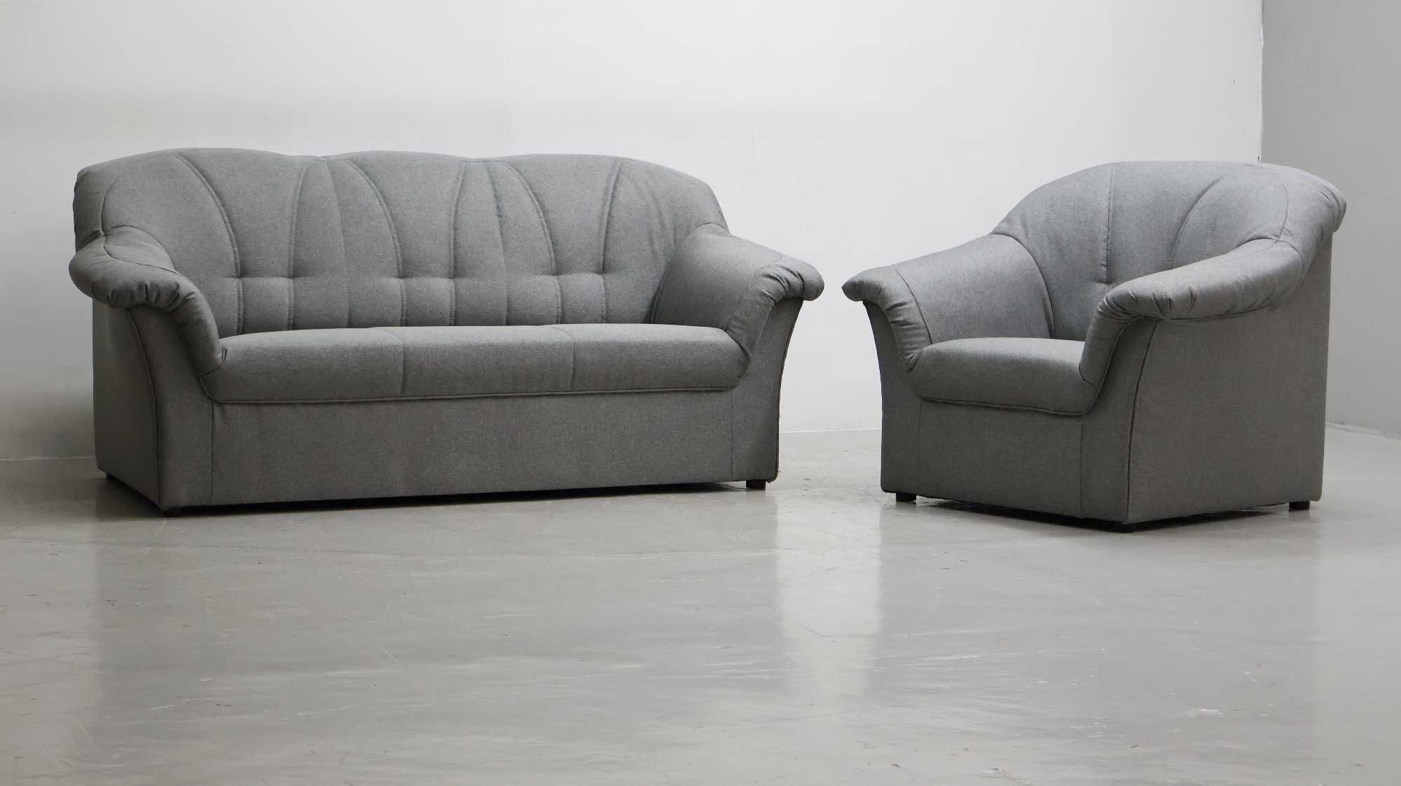 SEO nowy komplet 3+1 SOFA KANAPA zestaw z szara tkanina - salon