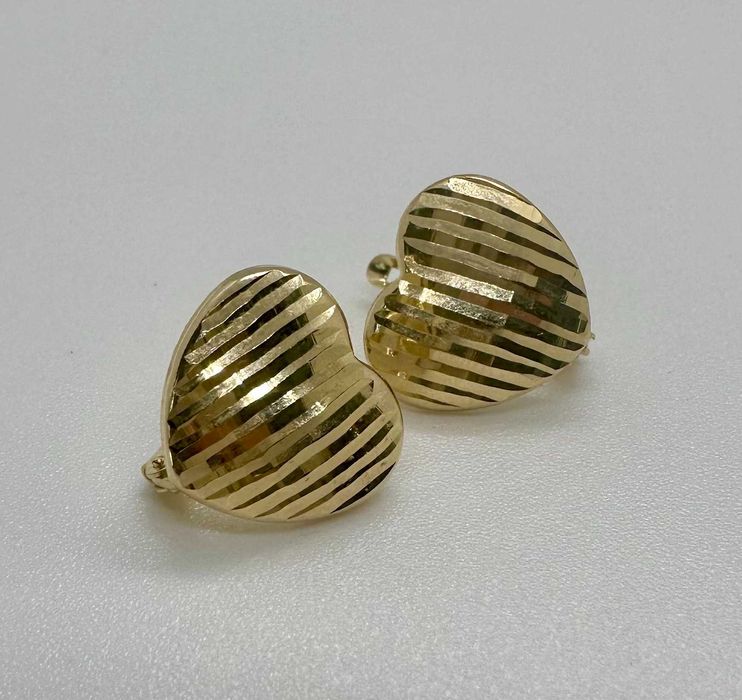 Złote kolczyki serca rodowane 1,92g 585 / Nowy Lombard NMP 6